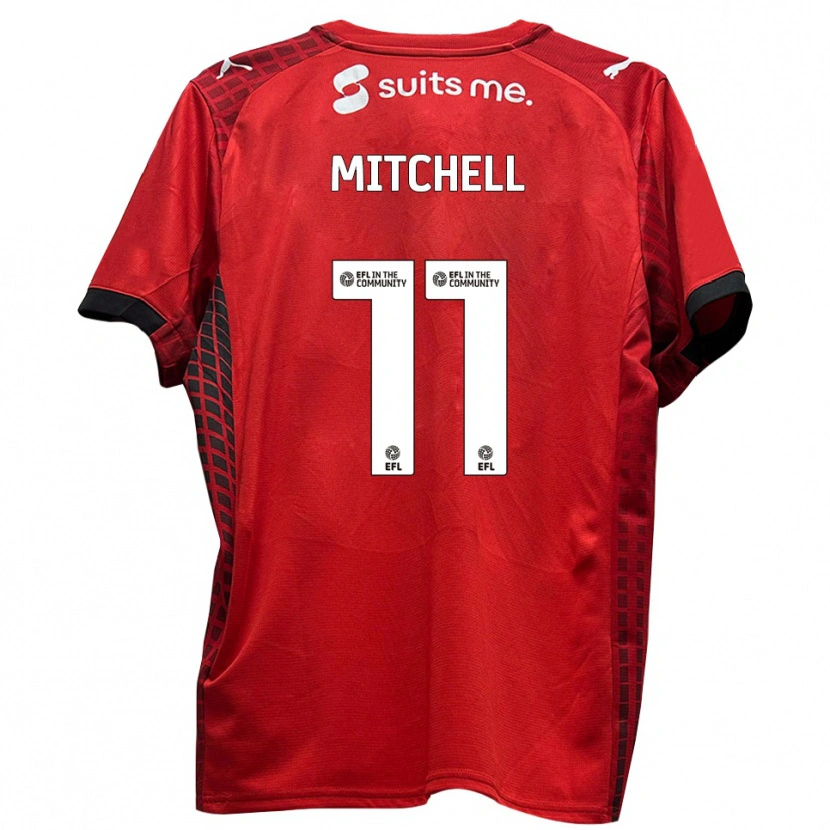 Danxen Kinder Demetri Mitchell #11 Rot Schwarz Heimtrikot Trikot 2025/26 T-Shirt Österreich