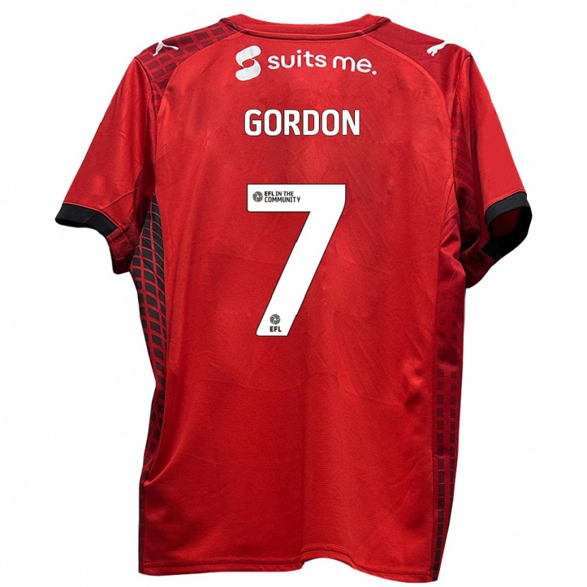 Danxen Kinder Lemar Gordon #7 Rot Schwarz Heimtrikot Trikot 2025/26 T-Shirt Österreich