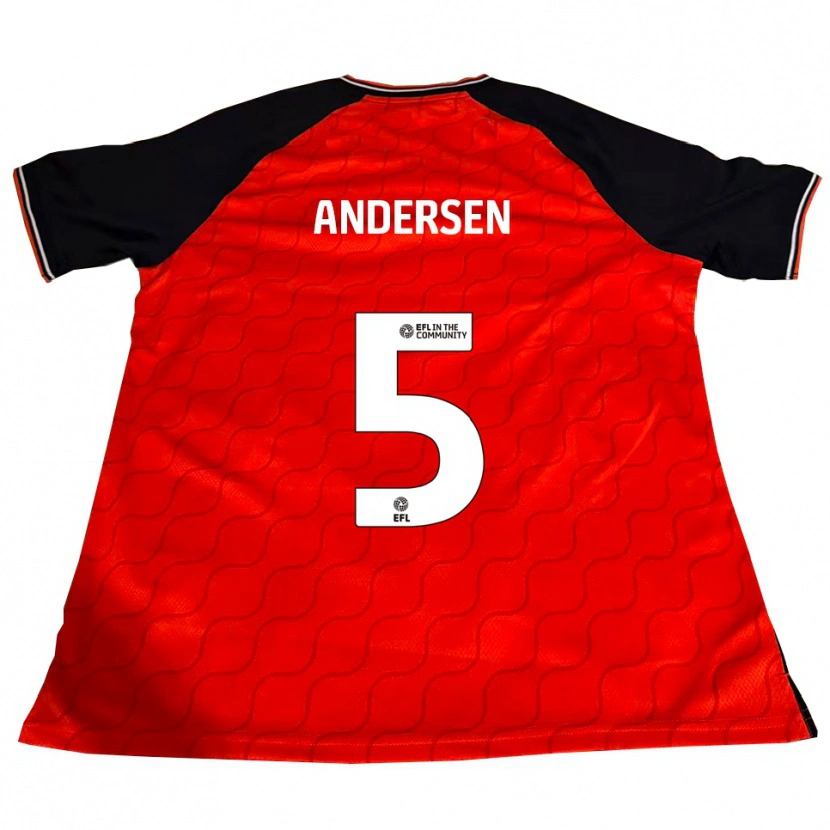 Danxen Kinder Mads Andersen #5 Orange Schwarz Weiß Heimtrikot Trikot 2025/26 T-Shirt Österreich