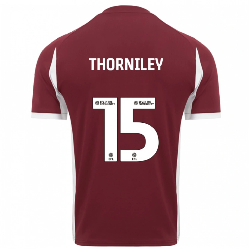 Danxen Kinder Jordan Thorniley #15 Burgunderrot Weiß Heimtrikot Trikot 2025/26 T-Shirt Österreich