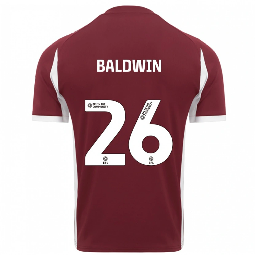 Danxen Kinder Jack Baldwin #26 Burgunderrot Weiß Heimtrikot Trikot 2025/26 T-Shirt Österreich