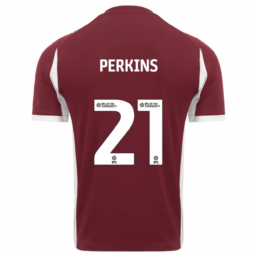 Danxen Kinder Jack Perkins #21 Burgunderrot Weiß Heimtrikot Trikot 2025/26 T-Shirt Österreich