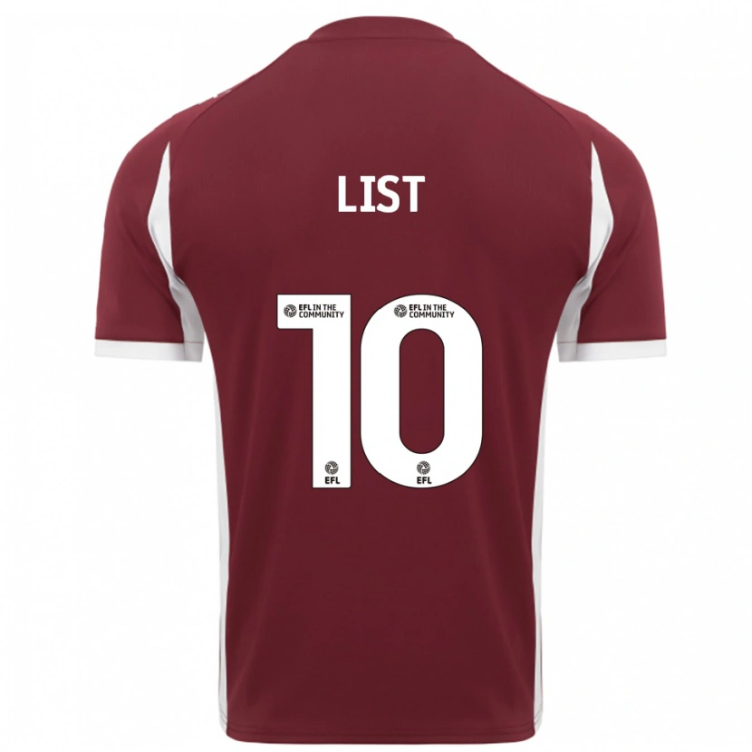 Danxen Kinder Elliott List #10 Burgunderrot Weiß Heimtrikot Trikot 2025/26 T-Shirt Österreich