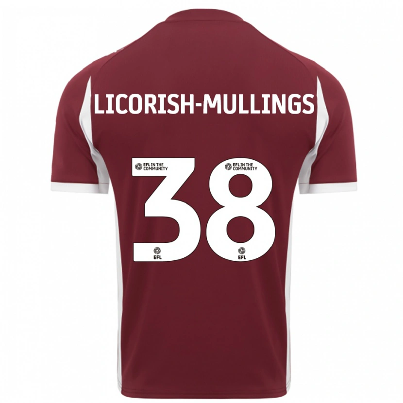 Danxen Kinder Kiantay Licorish-Mullings #38 Burgunderrot Weiß Heimtrikot Trikot 2025/26 T-Shirt Österreich