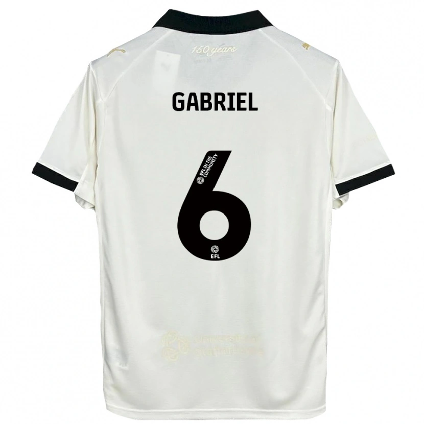Danxen Kinder Jordan Gabriel #6 Cremeweiß Schwarz Heimtrikot Trikot 2025/26 T-Shirt Österreich