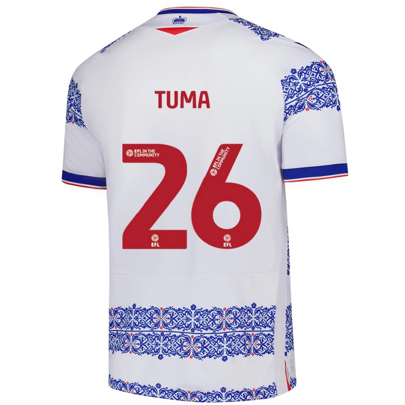Danxen Kinder Basil Tuma #26 Weiß Blau Heimtrikot Trikot 2025/26 T-Shirt Österreich
