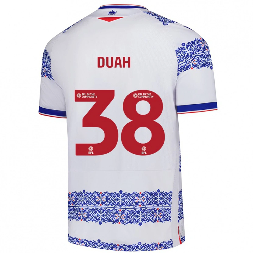 Danxen Kinder Philip Duah #38 Weiß Blau Heimtrikot Trikot 2025/26 T-Shirt Österreich