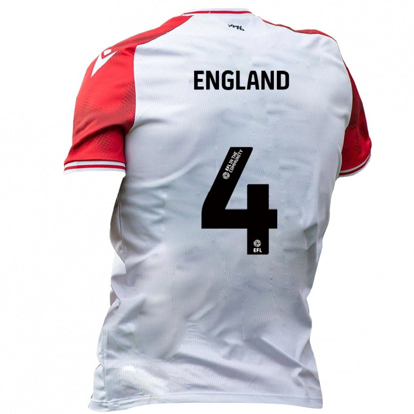 Danxen Kinder Riley England #4 Weiß Rot Heimtrikot Trikot 2025/26 T-Shirt Österreich