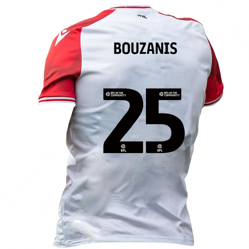 Danxen Kinder Dean Bouzanis #25 Weiß Rot Heimtrikot Trikot 2025/26 T-Shirt Österreich