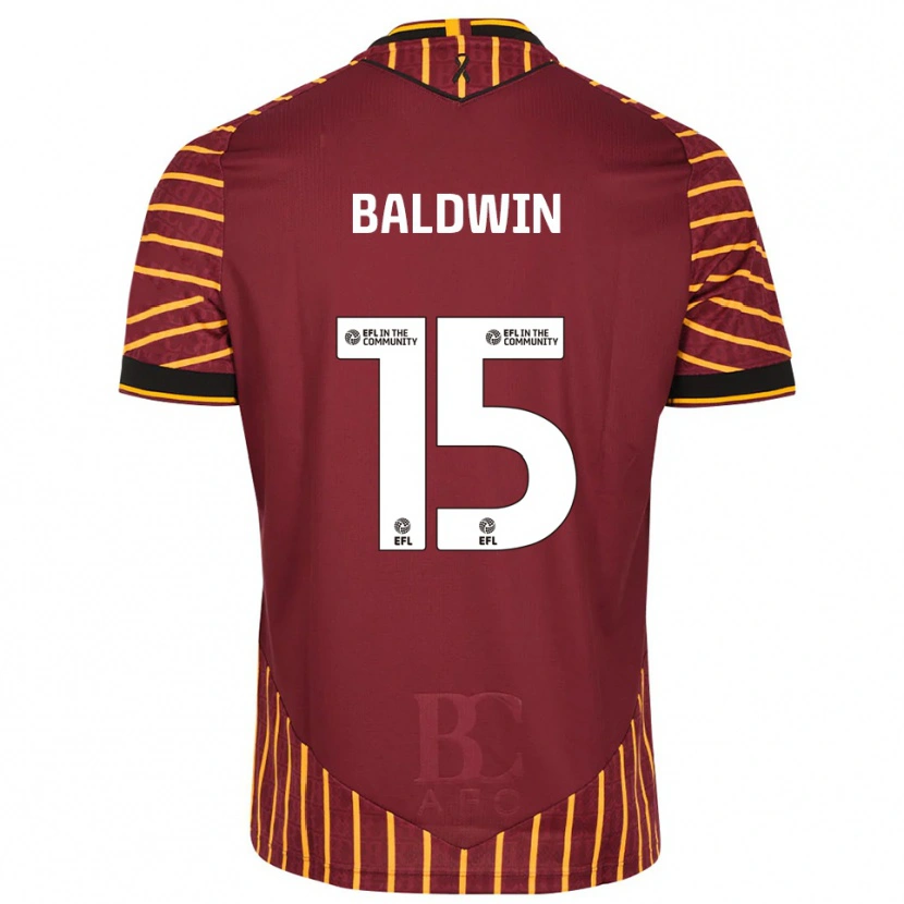 Danxen Kinder Aden Baldwin #15 Orange Burgunderrot Heimtrikot Trikot 2025/26 T-Shirt Österreich