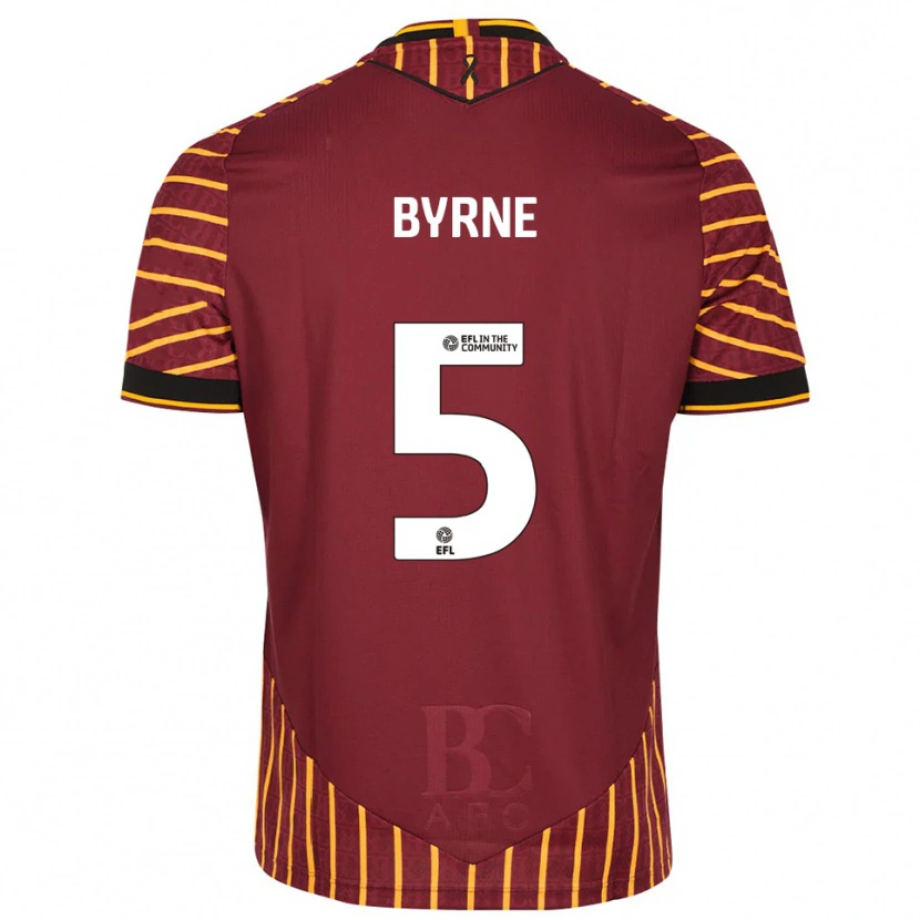 Danxen Kinder Neill Byrne #5 Orange Burgunderrot Heimtrikot Trikot 2025/26 T-Shirt Österreich