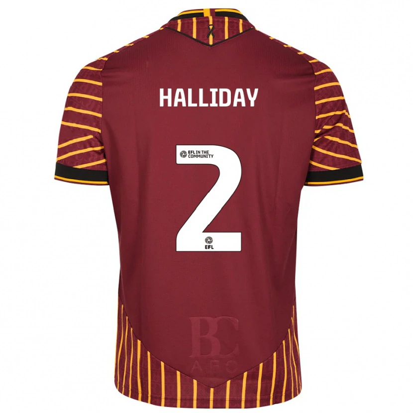 Danxen Kinder Brad Halliday #2 Orange Burgunderrot Heimtrikot Trikot 2025/26 T-Shirt Österreich