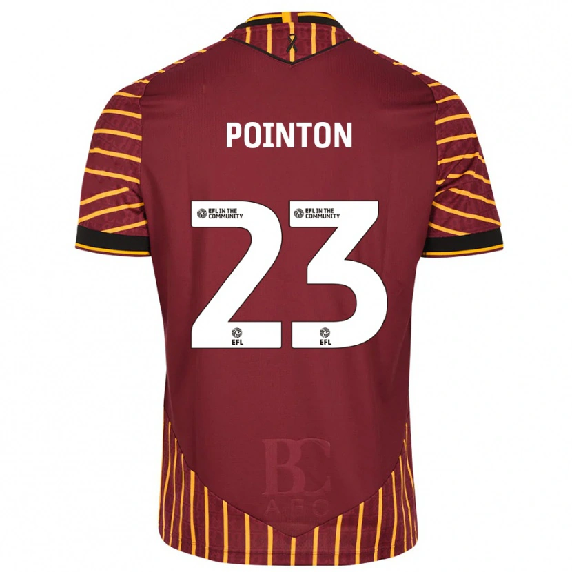 Danxen Kinder Bobby Pointon #23 Orange Burgunderrot Heimtrikot Trikot 2025/26 T-Shirt Österreich