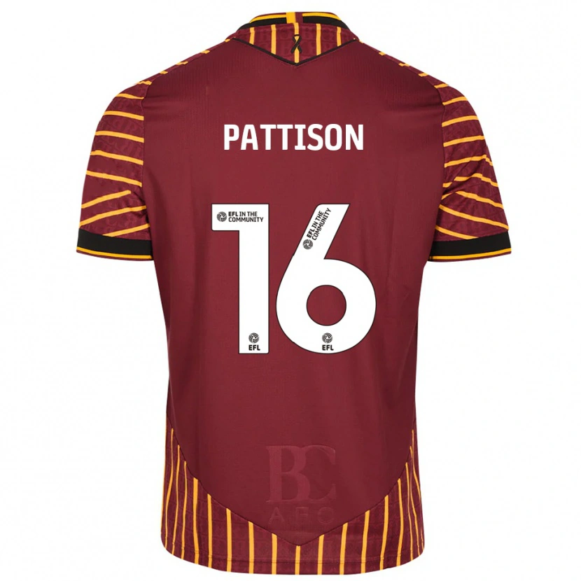 Danxen Kinder Alex Pattison #16 Orange Burgunderrot Heimtrikot Trikot 2025/26 T-Shirt Österreich