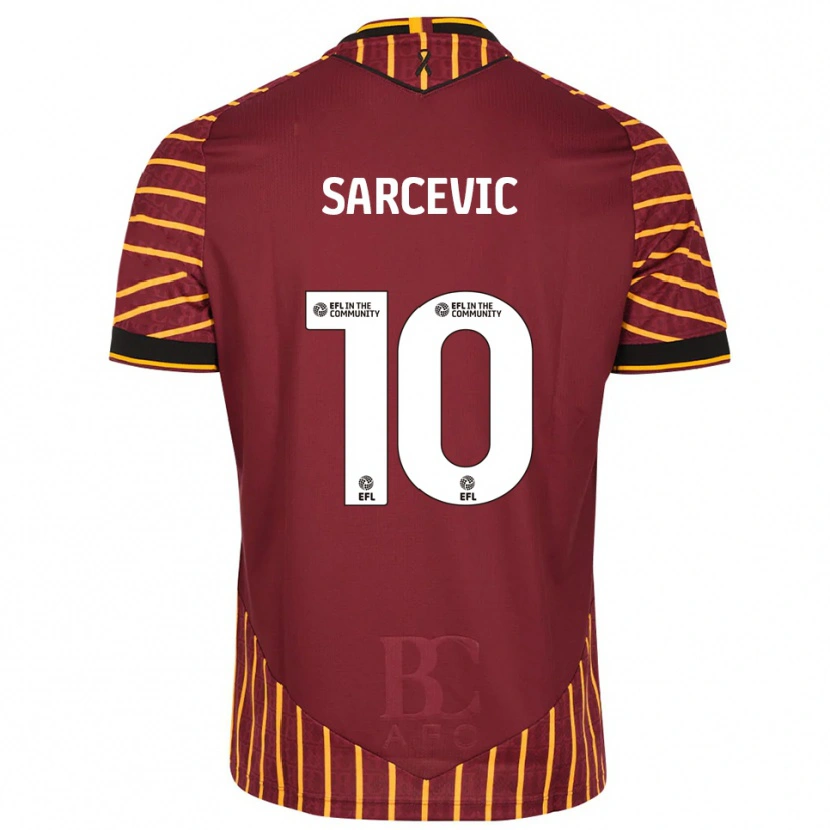 Danxen Kinder Antoni Sarcevic #10 Orange Burgunderrot Heimtrikot Trikot 2025/26 T-Shirt Österreich