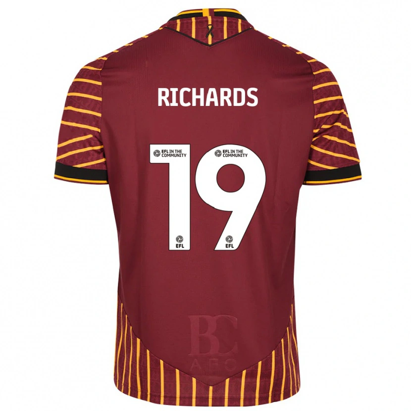 Danxen Kinder Lewis Richards #19 Orange Burgunderrot Heimtrikot Trikot 2025/26 T-Shirt Österreich