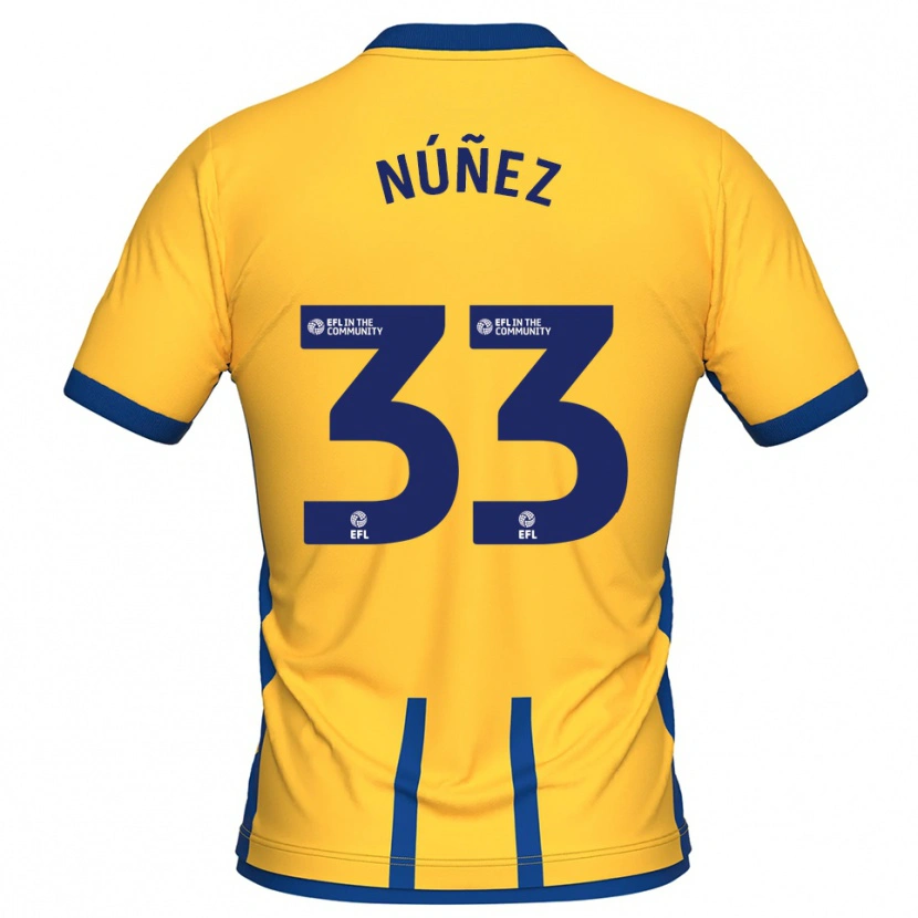 Danxen Kinder Anthony Núñez #33 Gelb Blau Heimtrikot Trikot 2025/26 T-Shirt Österreich