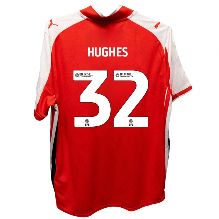 Danxen Kinder Kayden Hughes #32 Rot Weiß Heimtrikot Trikot 2025/26 T-Shirt Österreich
