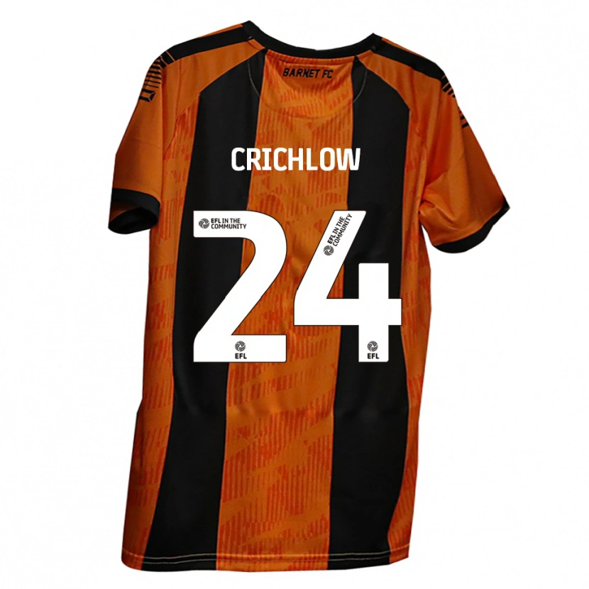 Danxen Kinder Romoney Crichlow #24 Orange Schwarz Heimtrikot Trikot 2025/26 T-Shirt Österreich