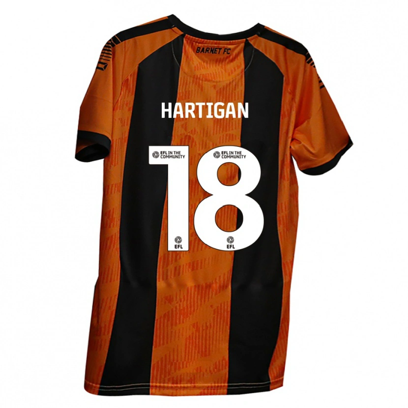 Danxen Kinder Anthony Hartigan #18 Orange Schwarz Heimtrikot Trikot 2025/26 T-Shirt Österreich
