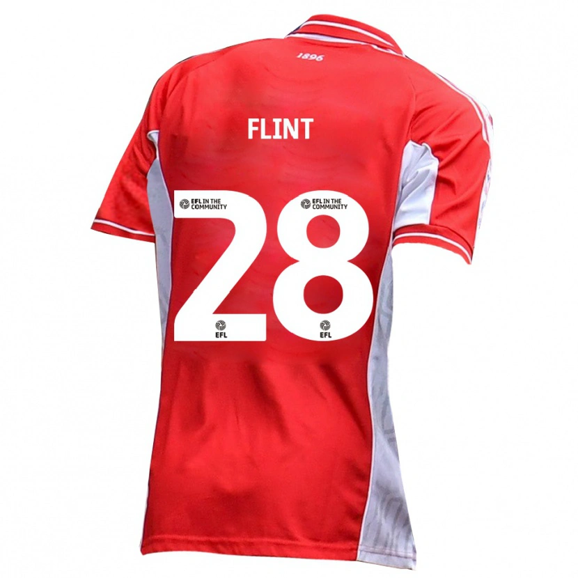 Danxen Kinder Josh Flint #28 Rot Weiß Heimtrikot Trikot 2025/26 T-Shirt Österreich