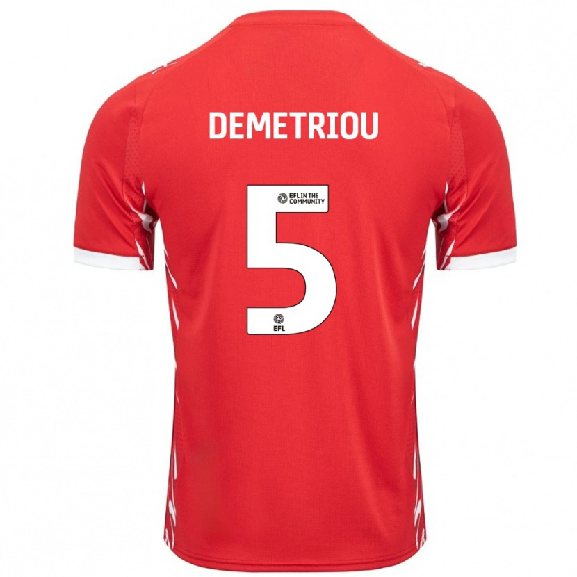 Danxen Kinder Mickey Demetriou #5 Rot Weiß Heimtrikot Trikot 2025/26 T-Shirt Österreich
