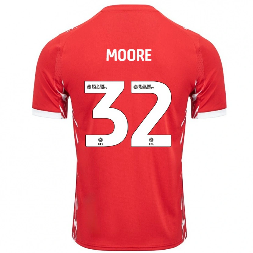 Danxen Kinder Luca Moore #32 Rot Weiß Heimtrikot Trikot 2025/26 T-Shirt Österreich