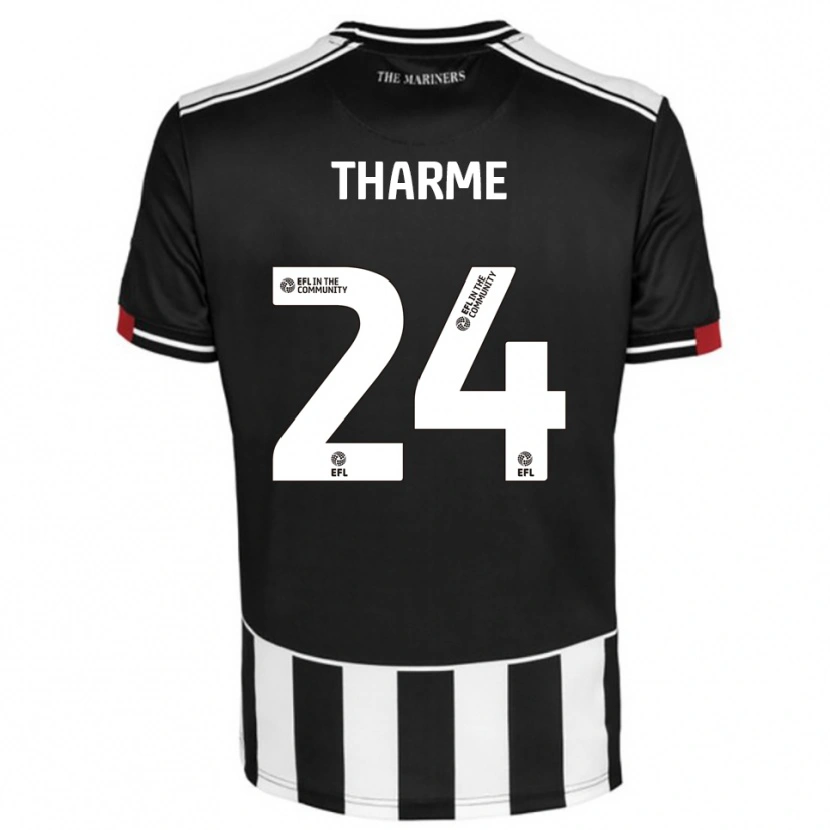 Danxen Kinder Doug Tharme #24 Schwarz Weiß Rot Heimtrikot Trikot 2025/26 T-Shirt Österreich