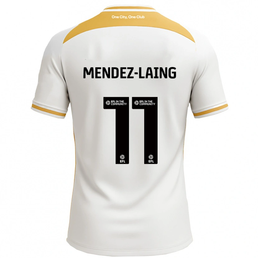 Danxen Kinder Nathaniel Méndez-Laing #11 Weiß Gold Heimtrikot Trikot 2025/26 T-Shirt Österreich