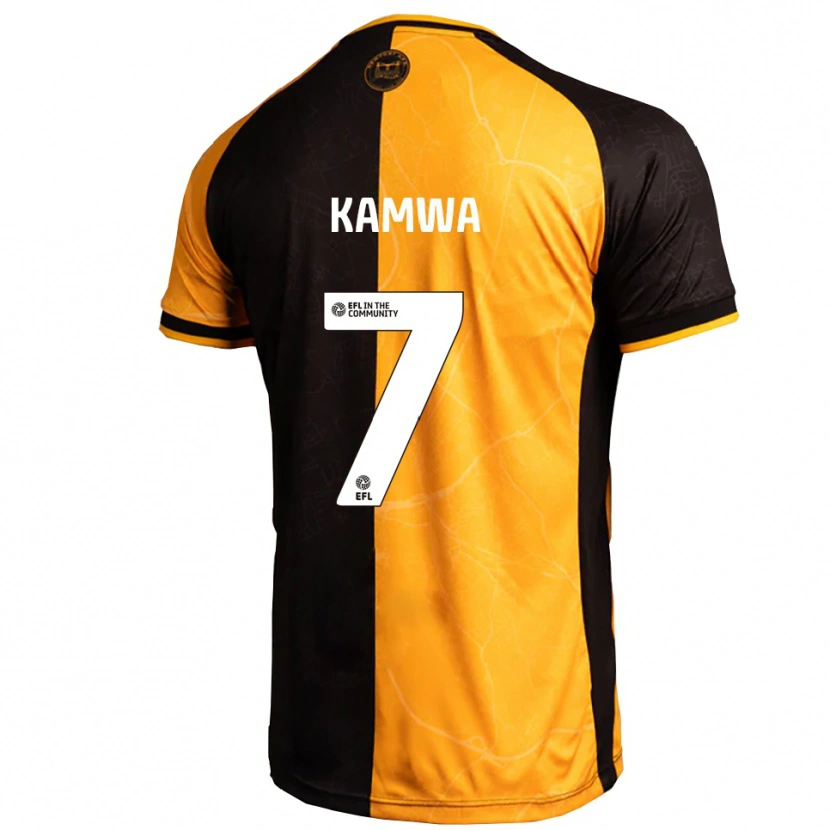 Danxen Kinder Bobby Kamwa #7 Gelb Schwarz Heimtrikot Trikot 2025/26 T-Shirt Österreich