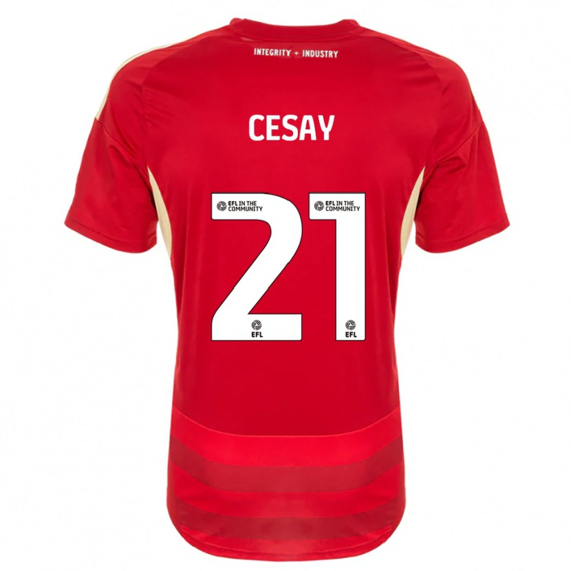 Danxen Kinder Kallum Cesay #21 Rot Weiß Heimtrikot Trikot 2025/26 T-Shirt Österreich