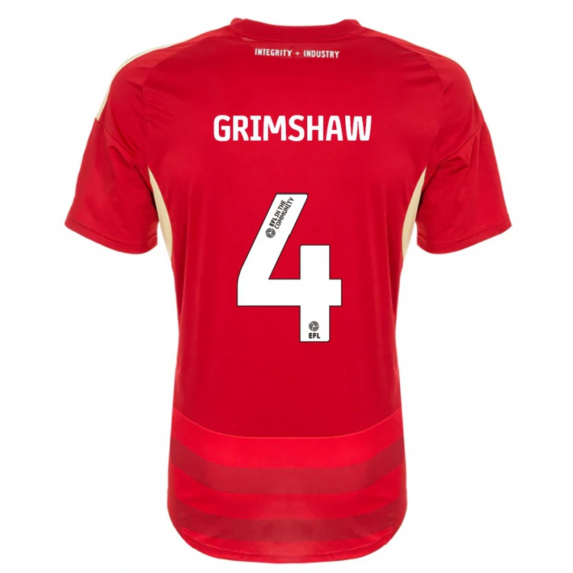Danxen Kinder Niamh Grimshaw #4 Rot Weiß Heimtrikot Trikot 2025/26 T-Shirt Österreich