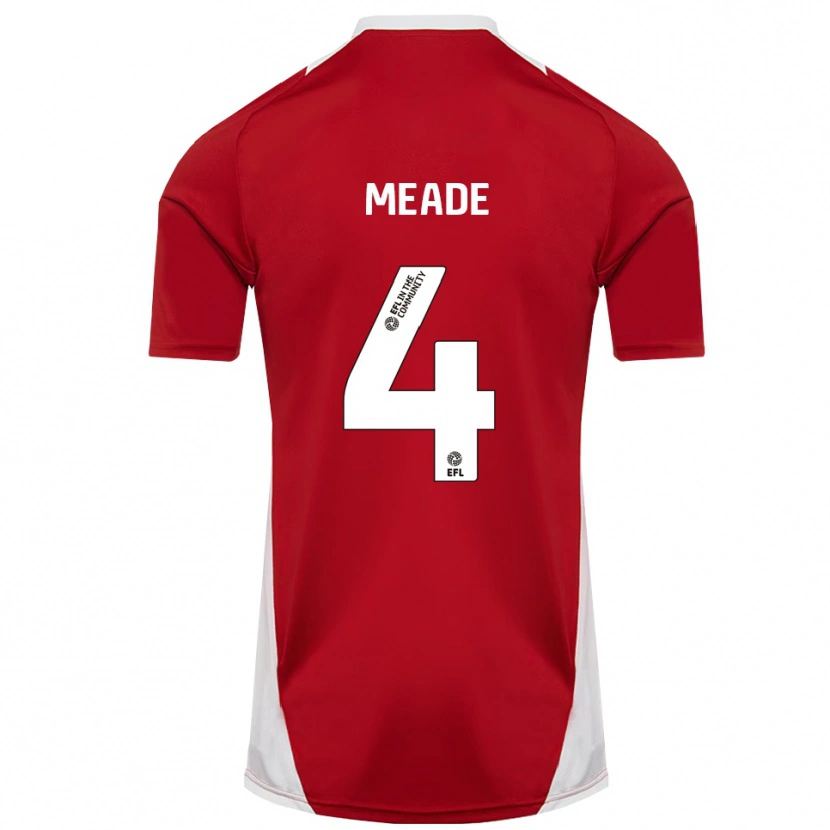 Danxen Kinder Isi Meade #4 Rot Weiß Gold Heimtrikot Trikot 2025/26 T-Shirt Österreich