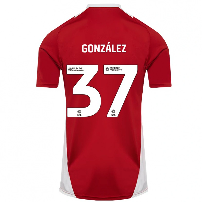Danxen Kinder Dani González #37 Rot Weiß Gold Heimtrikot Trikot 2025/26 T-Shirt Österreich