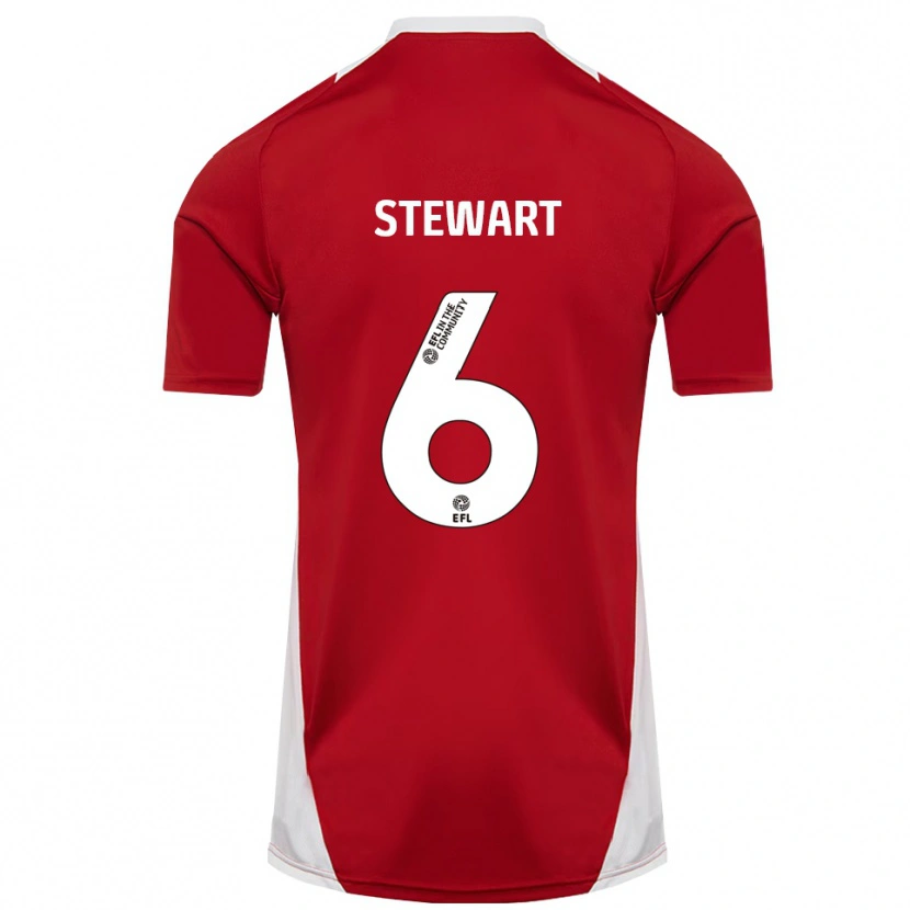Danxen Kinder Alistair Stewart #6 Rot Weiß Gold Heimtrikot Trikot 2025/26 T-Shirt Österreich