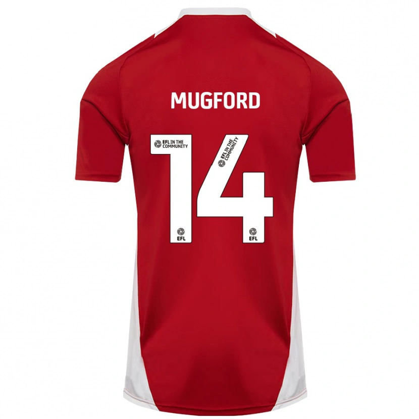 Danxen Kinder Mia Mugford #14 Rot Weiß Gold Heimtrikot Trikot 2025/26 T-Shirt Österreich