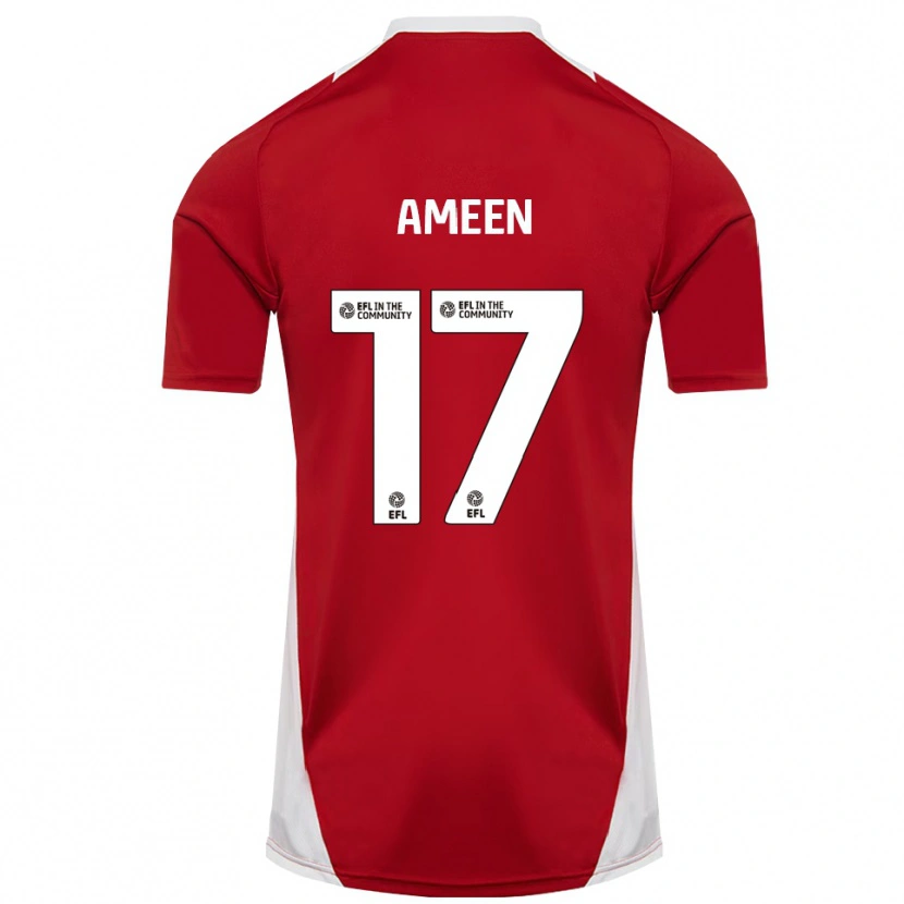 Danxen Kinder Botan Ameen #17 Rot Weiß Gold Heimtrikot Trikot 2025/26 T-Shirt Österreich