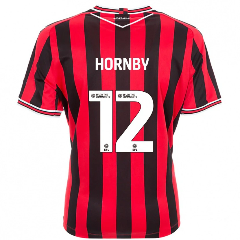 Danxen Kinder Sam Hornby #12 Rot Schwarz Heimtrikot Trikot 2025/26 T-Shirt Österreich