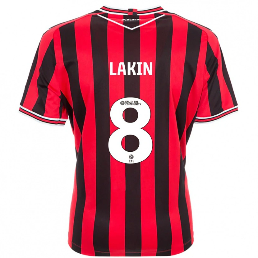 Danxen Kinder Charlie Lakin #8 Rot Schwarz Heimtrikot Trikot 2025/26 T-Shirt Österreich