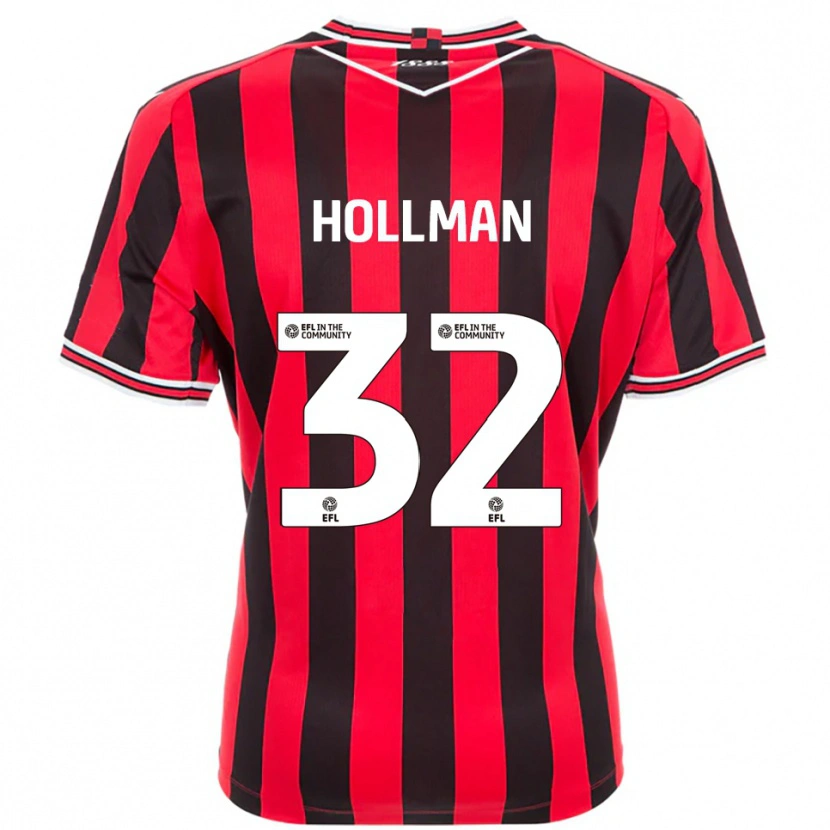 Danxen Kinder Jake Hollman #32 Rot Schwarz Heimtrikot Trikot 2025/26 T-Shirt Österreich