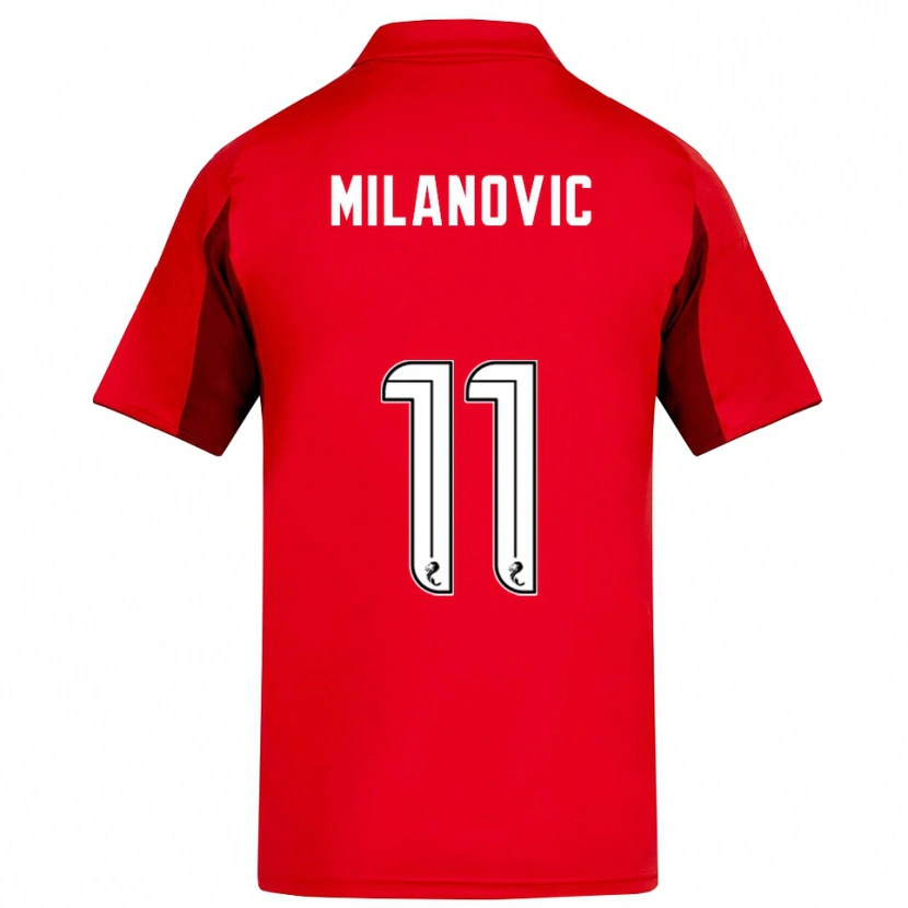 Danxen Kinder Nicolas Milanovic #11 Rot Burgunderrot Heimtrikot Trikot 2025/26 T-Shirt Österreich