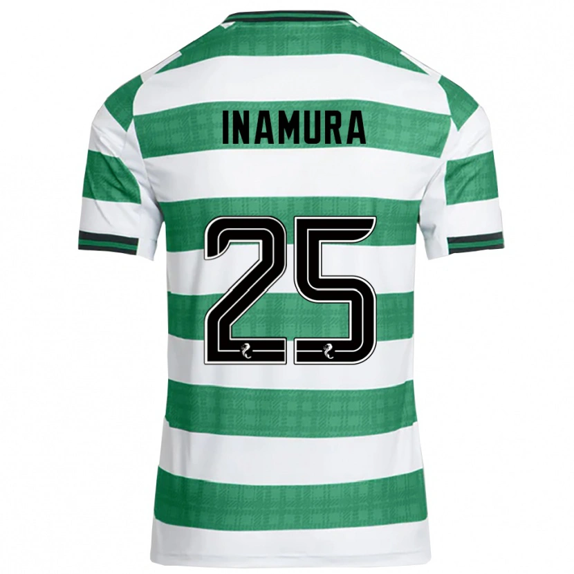 Danxen Kinder Hayato Inamura #25 Grün Weiß Heimtrikot Trikot 2025/26 T-Shirt Österreich