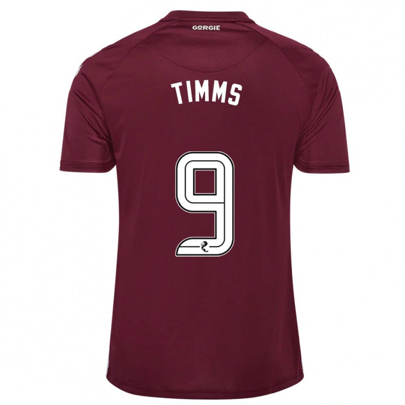Danxen Kinder Georgia Timms #9 Burgunderrot Weiß Heimtrikot Trikot 2025/26 T-Shirt Österreich