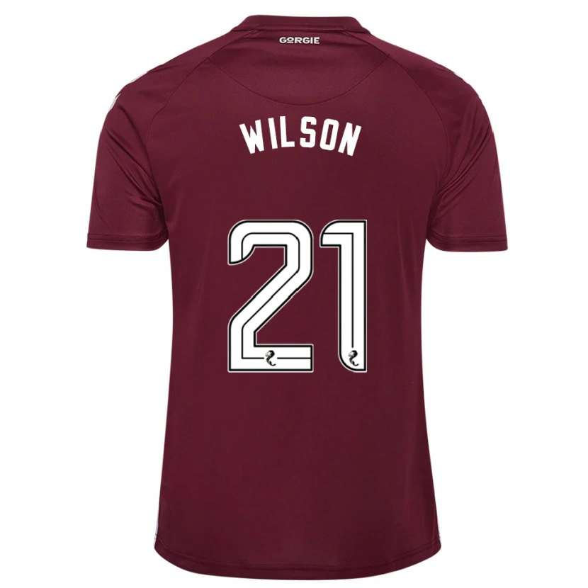 Danxen Kinder James Wilson #21 Burgunderrot Weiß Heimtrikot Trikot 2025/26 T-Shirt Österreich