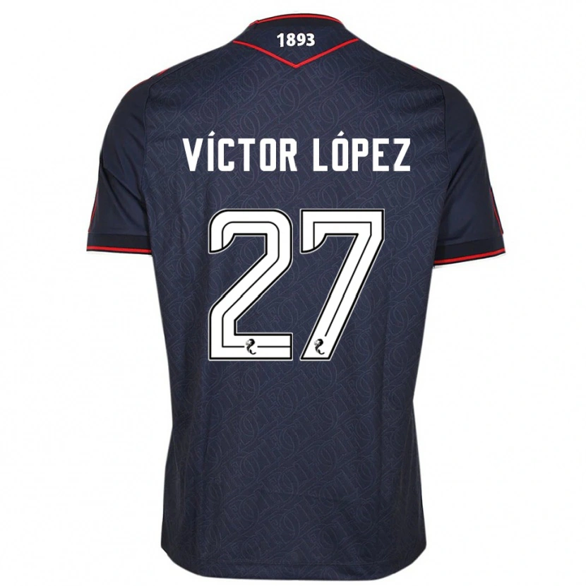 Danxen Kinder Víctor López #27 Marine Weiß Heimtrikot Trikot 2025/26 T-Shirt Österreich