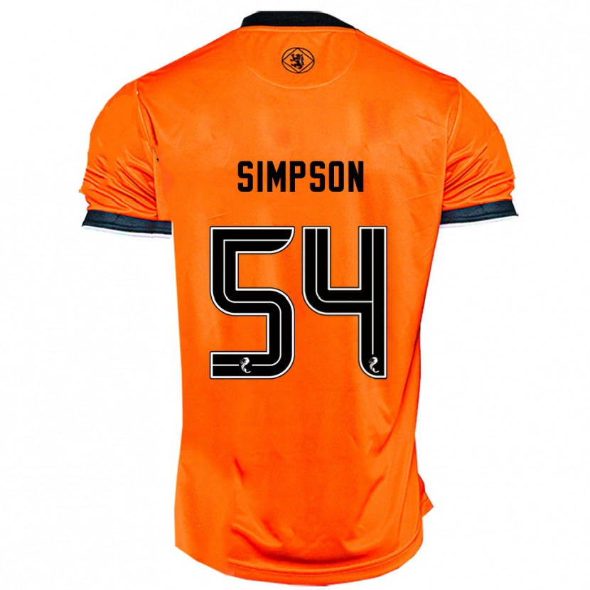 Danxen Kinder Finlay Simpson #54 Orange Schwarz Heimtrikot Trikot 2025/26 T-Shirt Österreich
