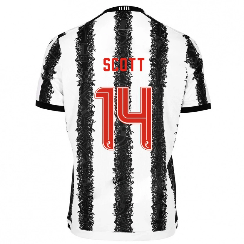 Danxen Kinder James Scott #14 Weiß Schwarz Heimtrikot Trikot 2025/26 T-Shirt Österreich