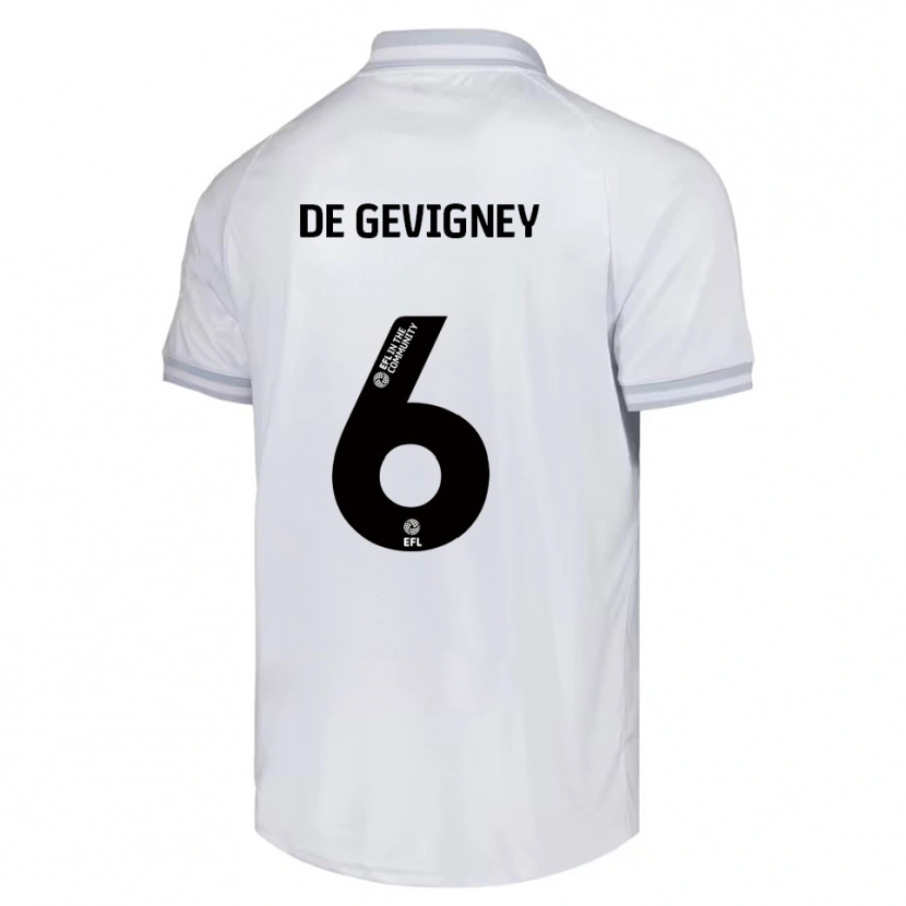 Danxen Kinder Maël De Gevigney #6 Weiß Grau Schwarz Auswärtstrikot Trikot 2025/26 T-Shirt Österreich