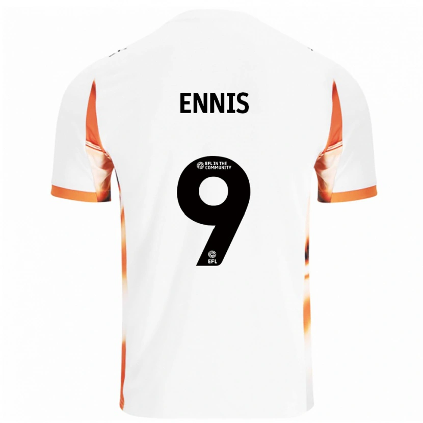 Danxen Kinder Niall Ennis #9 Weiß Orange Schwarz Auswärtstrikot Trikot 2025/26 T-Shirt Österreich