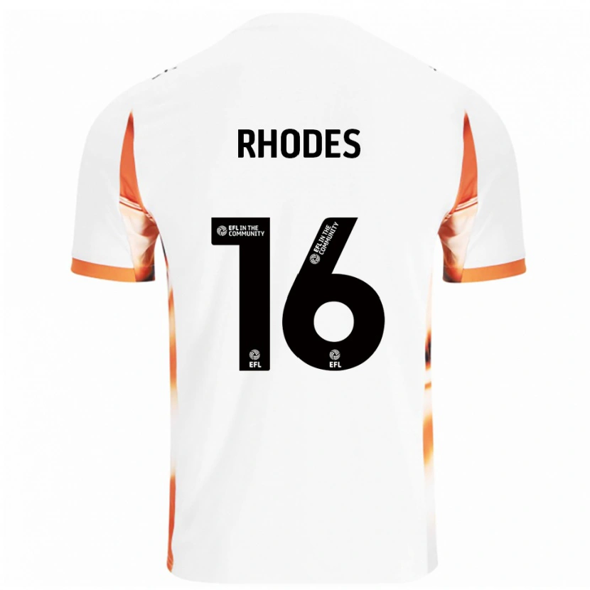 Danxen Kinder Jordan Rhodes #16 Weiß Orange Schwarz Auswärtstrikot Trikot 2025/26 T-Shirt Österreich